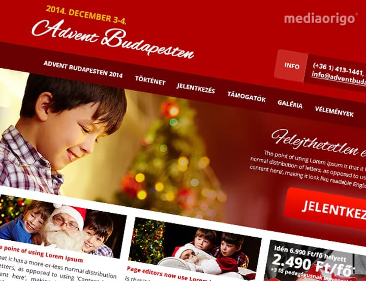 Advent Budapesten — arculat, weboldal és ügyviteli rendszer