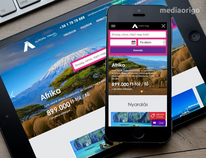 Aurora Travel — weboldal és ügyviteli rendszer